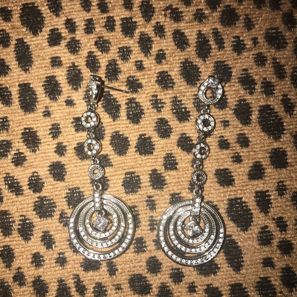 Rhinestone silver earrings